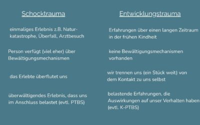 Was ist der Unterschied zwischen einem Schocktrauma und einem Entwicklungstrauma?