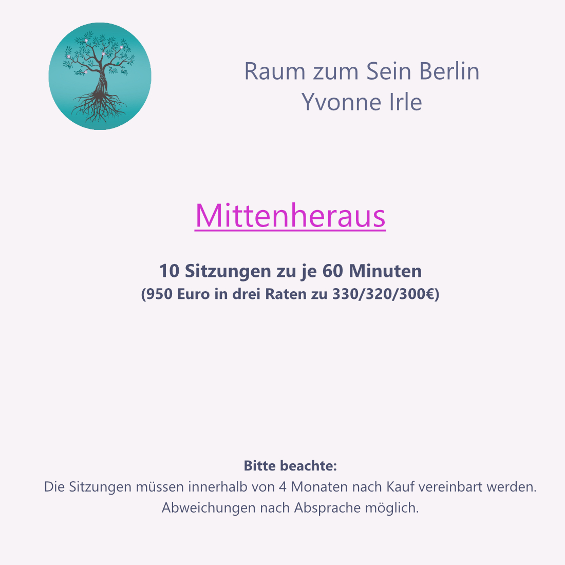 Raum zum Sein Berlin, Therapiesitzungen Traumatherapie Berlin